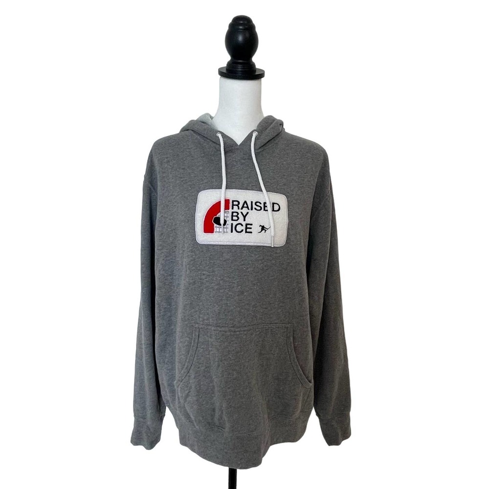 Beauty Status Hockey Co. Raised by Ice Collection Mens Grey Hoodie Size Large